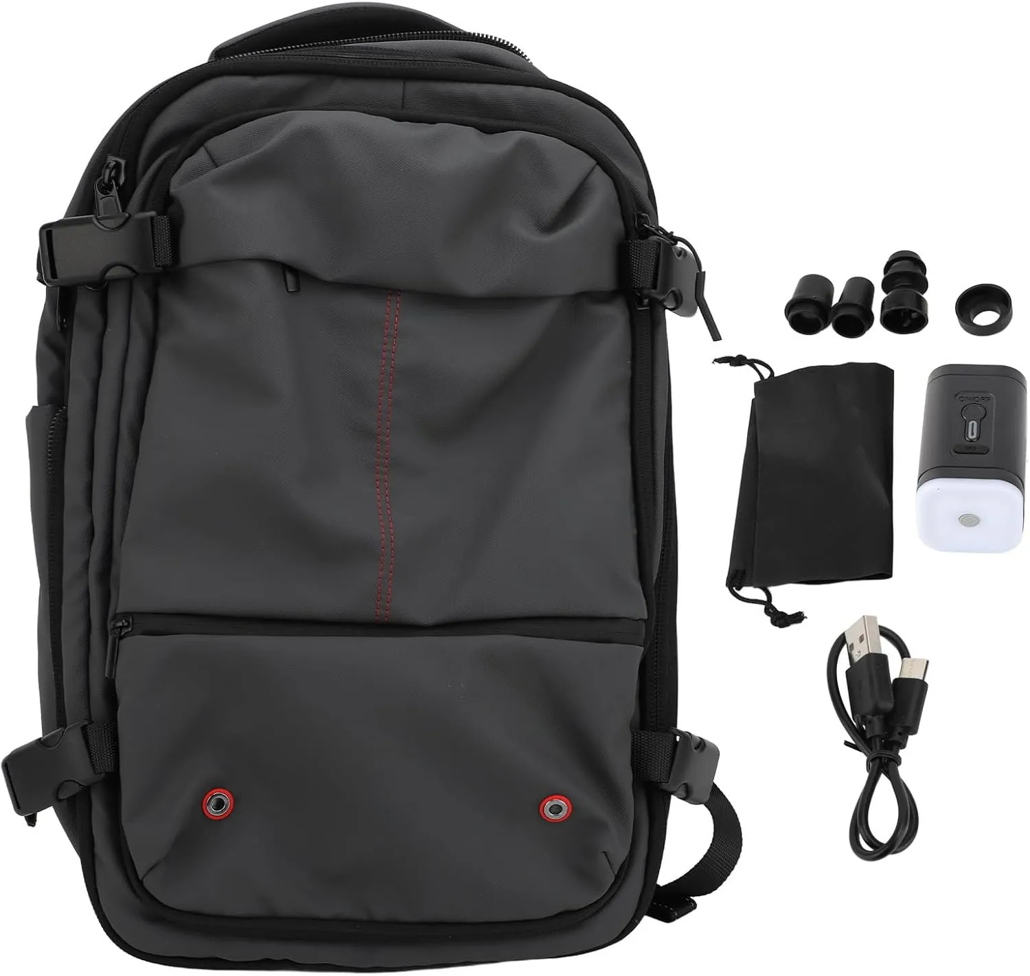 Travel Vacuum Backpack, 19 Inch Large Capacity Men Casual Expandable Backpack with Vacuum Pump for Travel Business