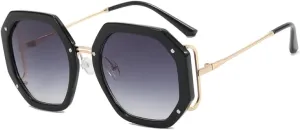 Trendy Sunglasses Women Oversized Polygonal Metal Frame Sun Glasses Female Vintage Travel Shades Eyewear Uv400