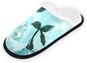 Unisex Slippers Fuzzy Feet Plush Cotton Slippers Anti-Slip Warm House Shoes M/L