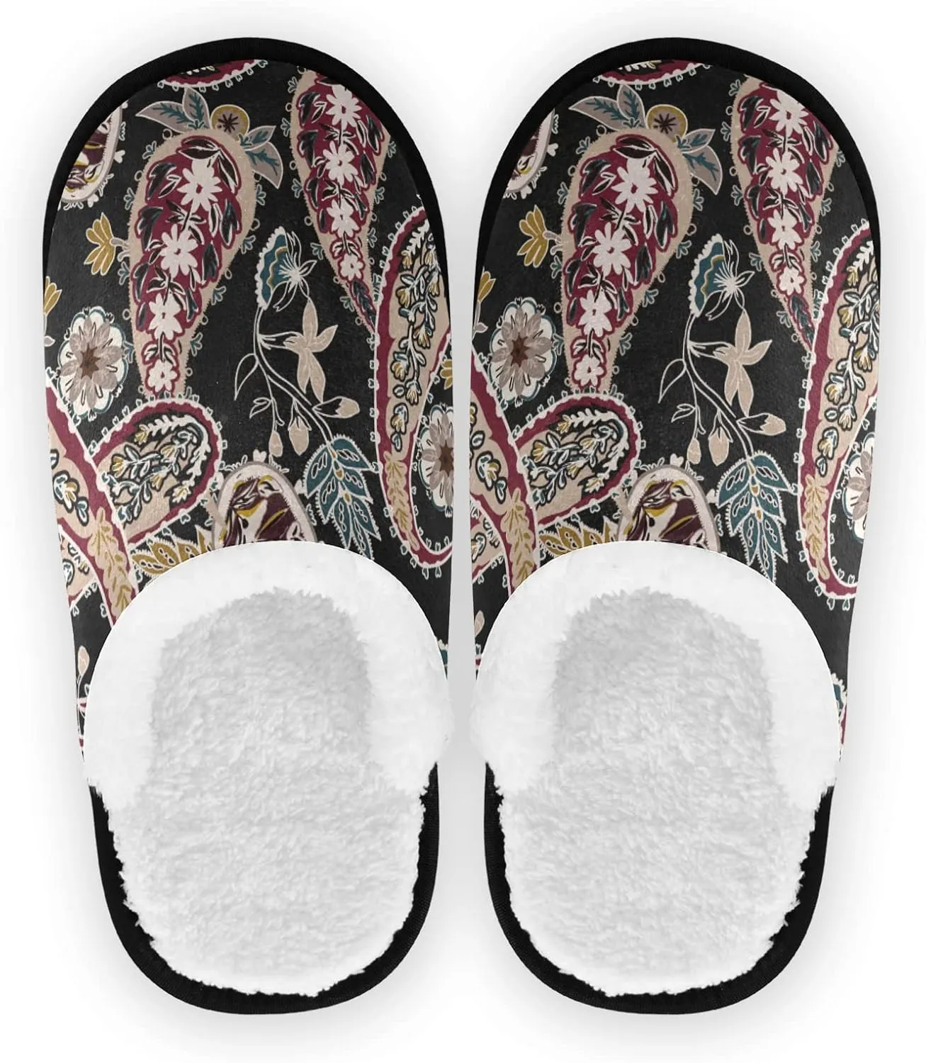 Unisex Slippers Fuzzy Feet Plush Cotton Slippers Anti-Slip Warm House Shoes M/L