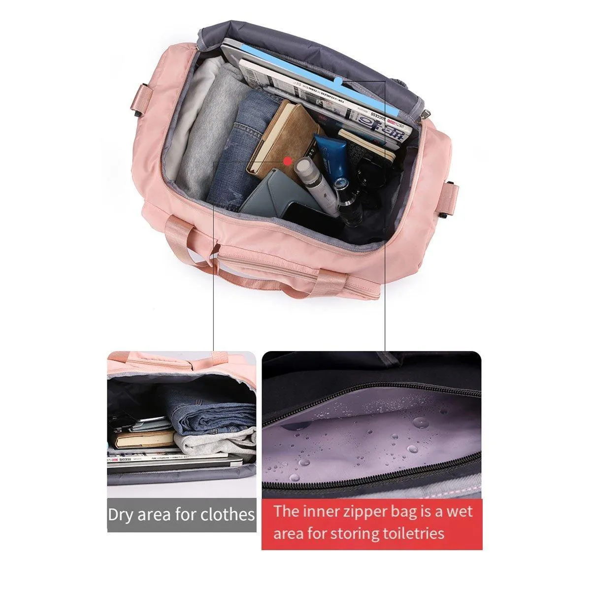 Unisex Waterproof Portable Travel Luggage Carry On Shoulder Hand Duffle Bag