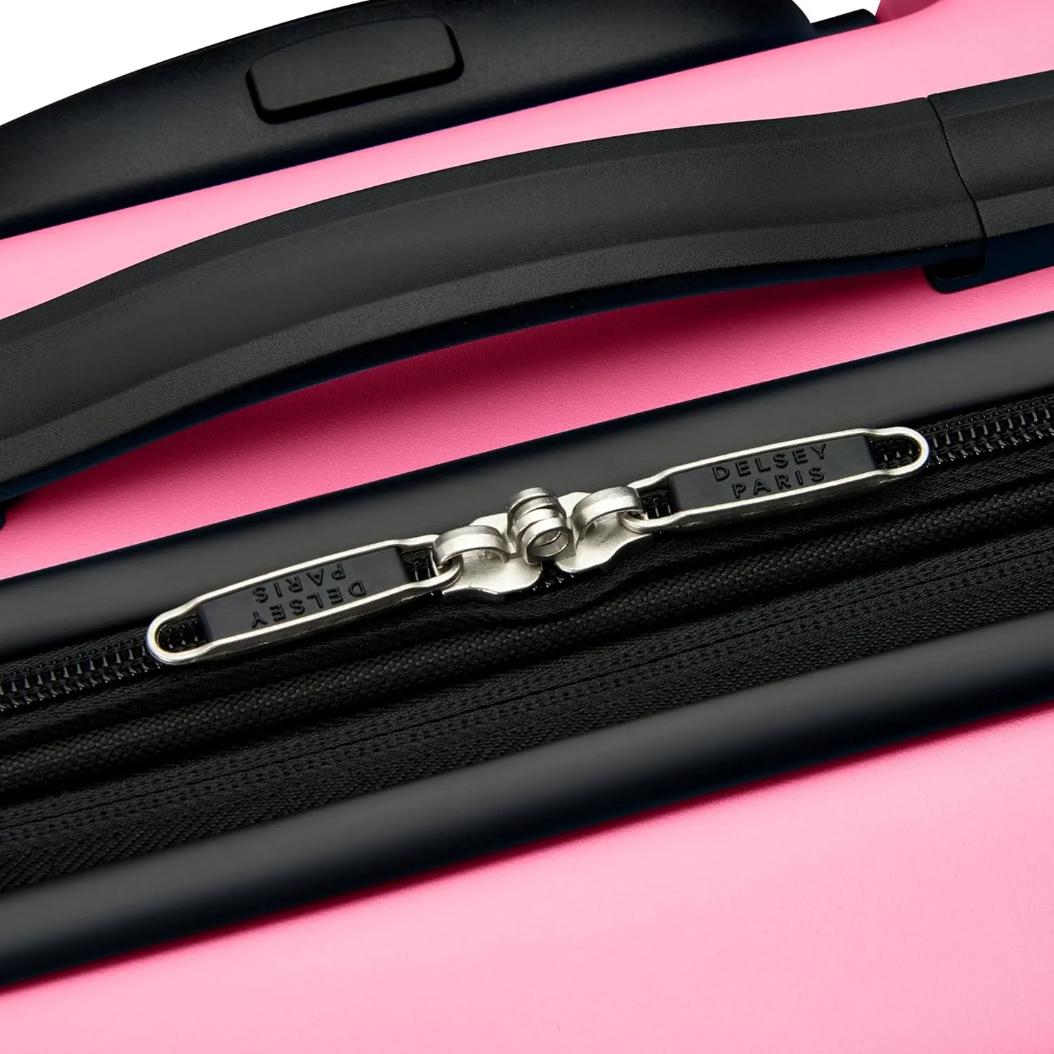 United Colors of Benetton Ribbed Hardside Expandable Luggage with Spinner Wheels, Light Pink, Carry-On 20 Inch