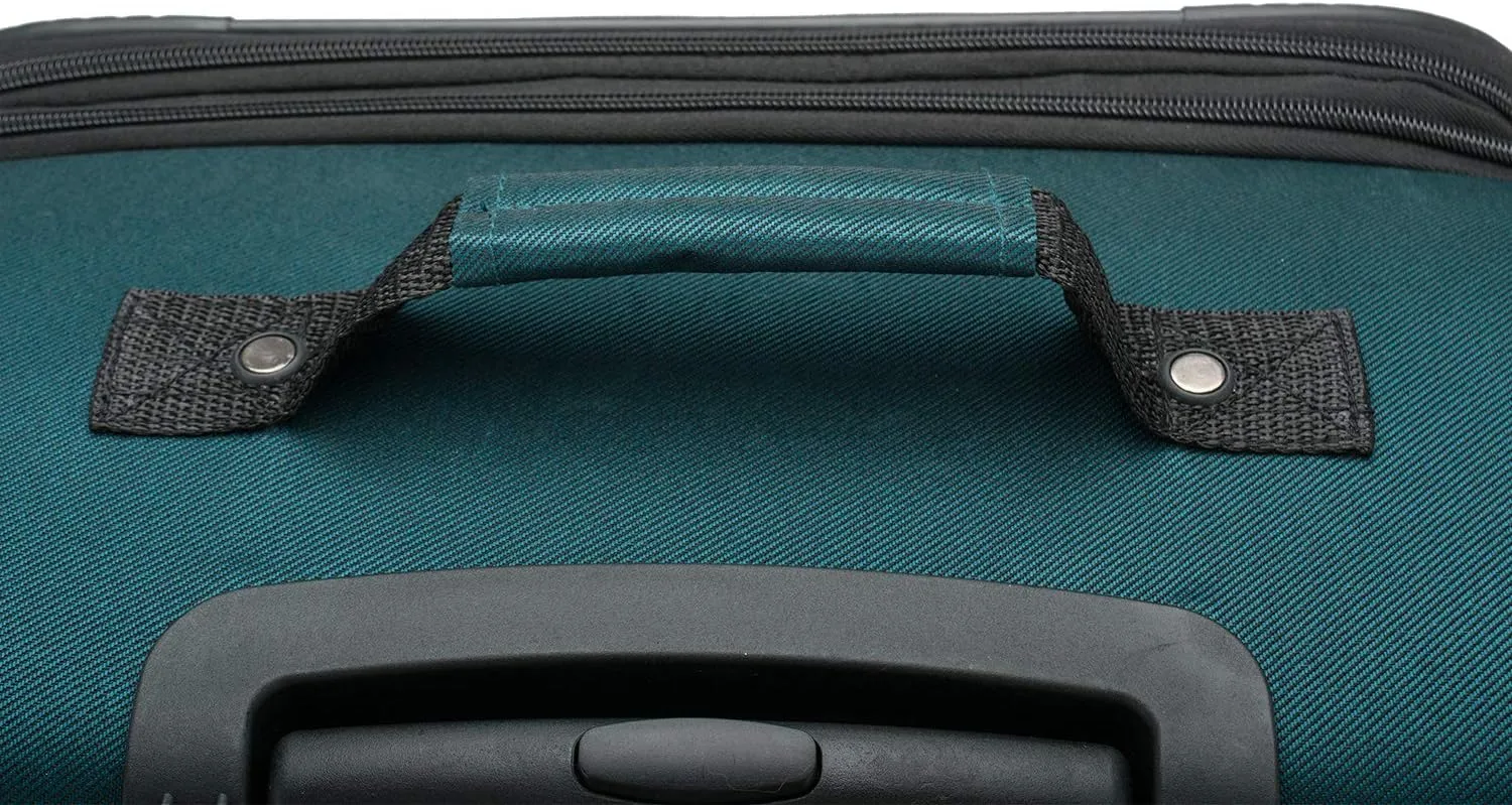 U.S. Traveler Aviron Bay Expandable Softside Luggage with Spinner Wheels, Teal, Carry-on 22-Inch