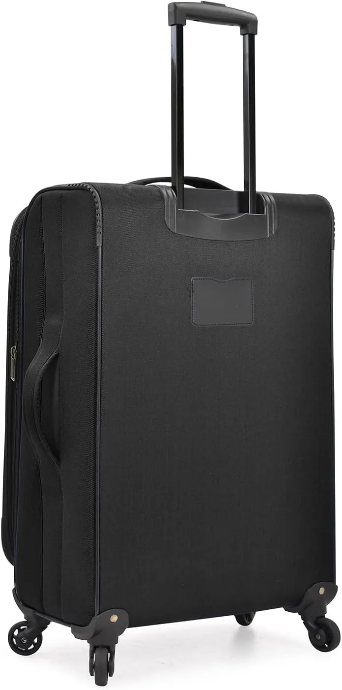 U.S. Traveler Aviron Bay Expandable Softside Spinner Wheels, Black, 3 Piece Luggage