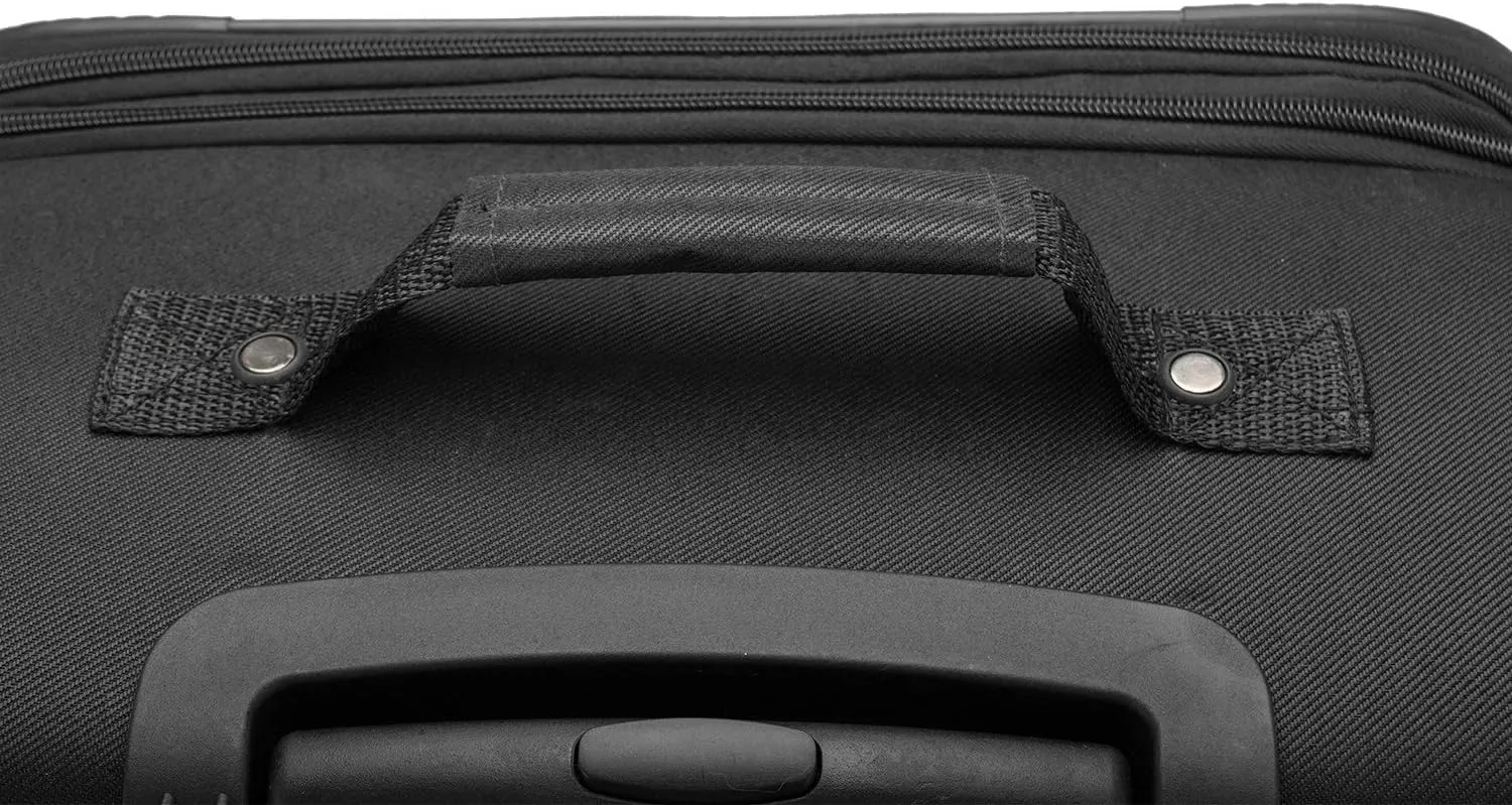 U.S. Traveler Aviron Bay Expandable Softside Spinner Wheels, Black, 3 Piece Luggage