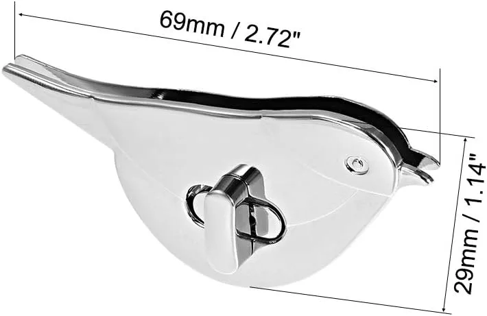 uxcell 3 Sets Bird Purses Twist Lock Clutches Closures for DIY Bag Making - Silver