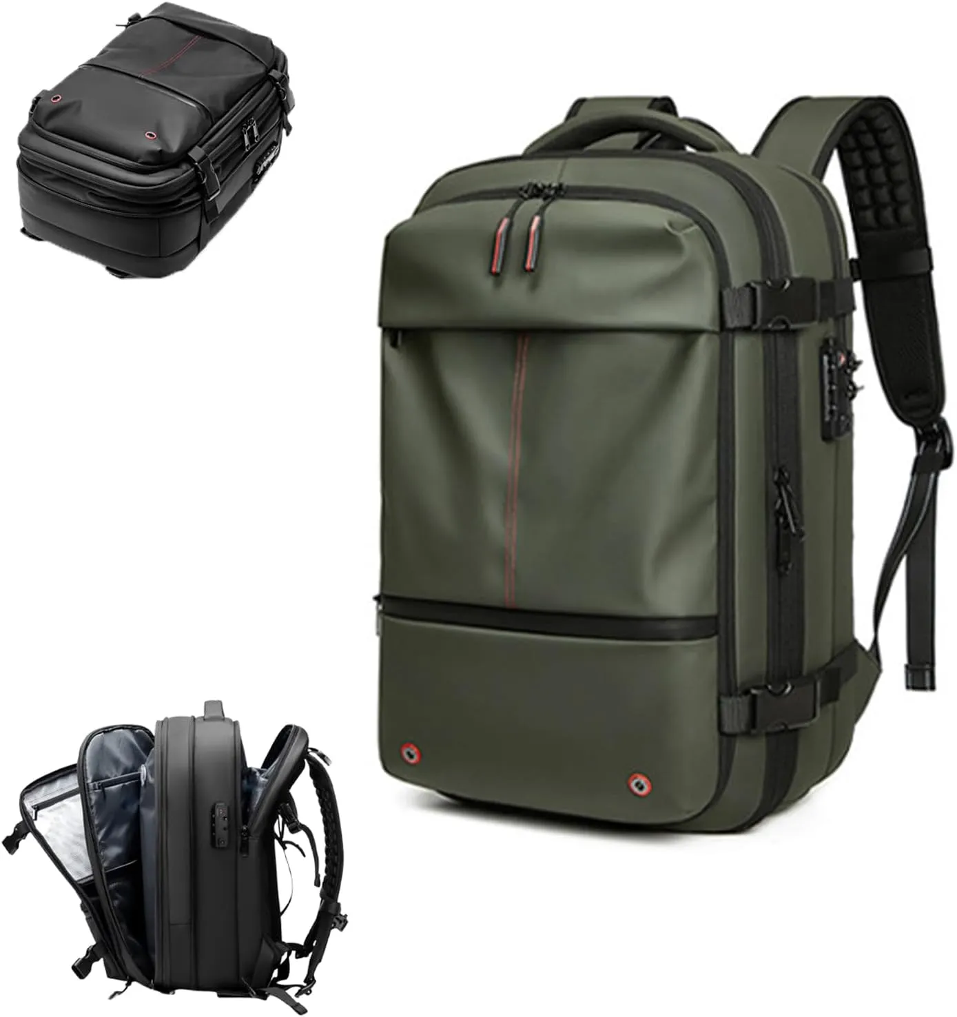 Vaccage Backpack, Vaccage Bag, Expandable Travel Backpack with Vacuum Compression Waterproof Design Opening Closing Design (Green)