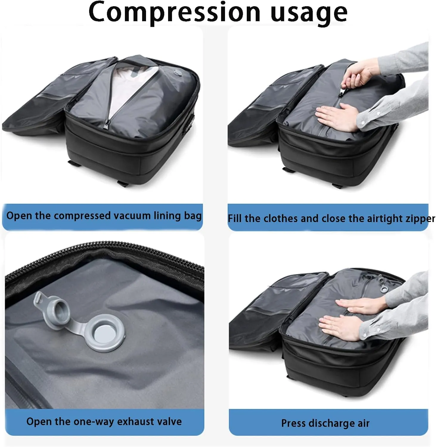 Vaccage Backpack, Vaccage Bag, Expandable Travel Backpack with Vacuum Compression Waterproof Design Opening Closing Design (Green)