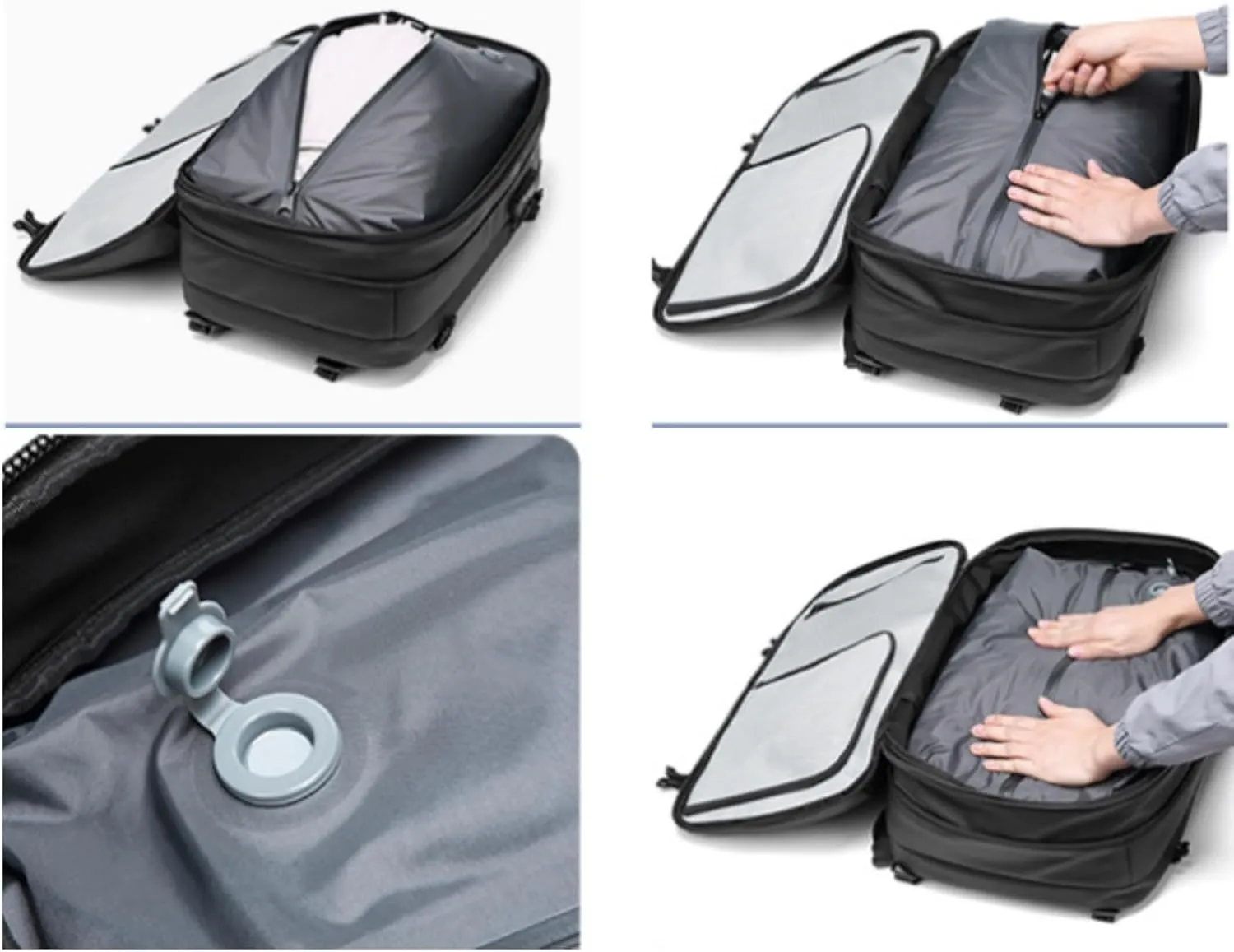 Veloutte Travel Backpack, Veloussette Space Bag, Velouette Space Bag, Expandable Waterproof Backpack (black)