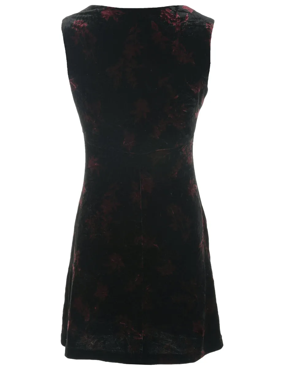 Velvet Black Evening Dress - S