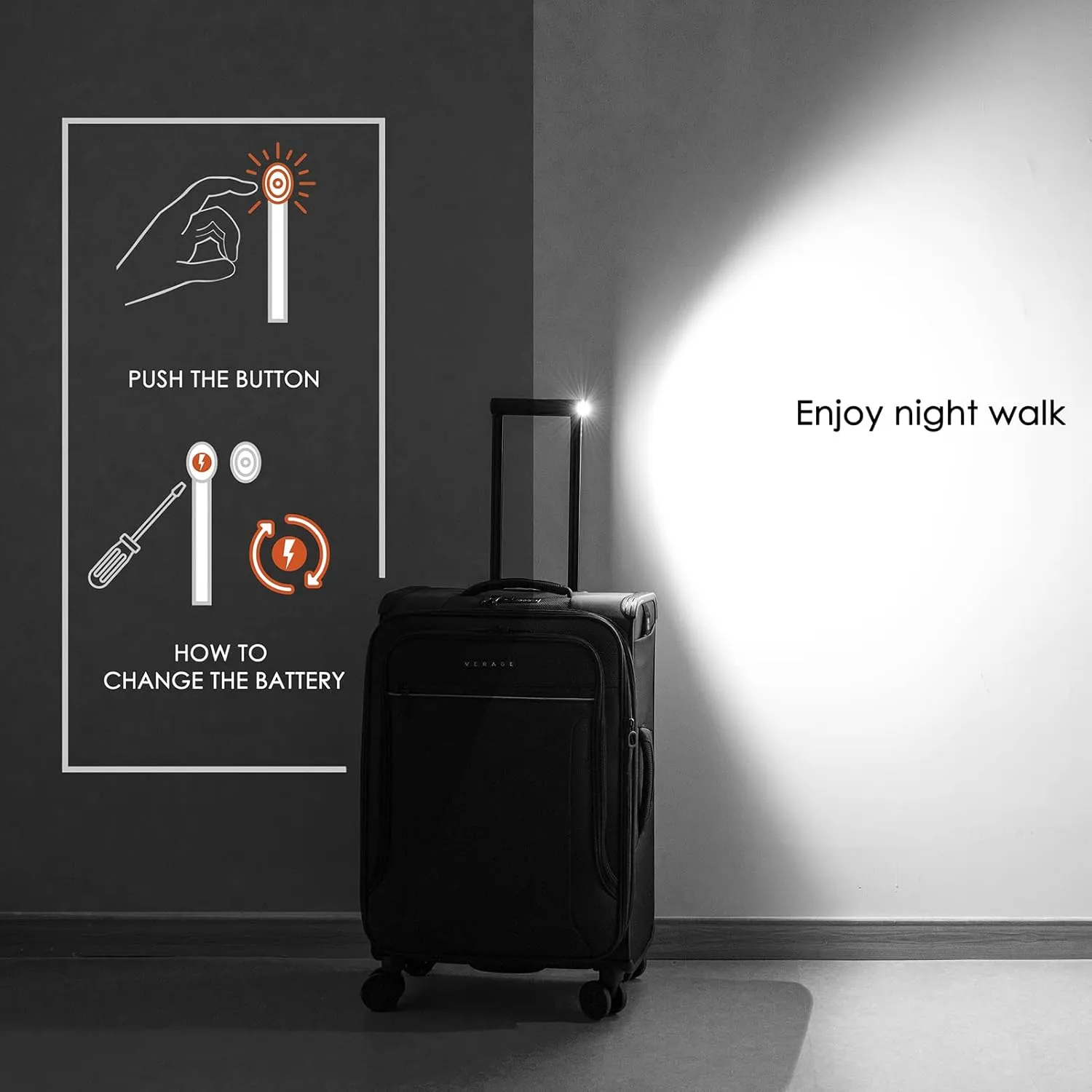 Verage Toledo Softside Expandable Luggage with Spinner Wheels, Lightweight Suitcase with Flashlight, Men and Women,Black, Checked-Large 29-Inch