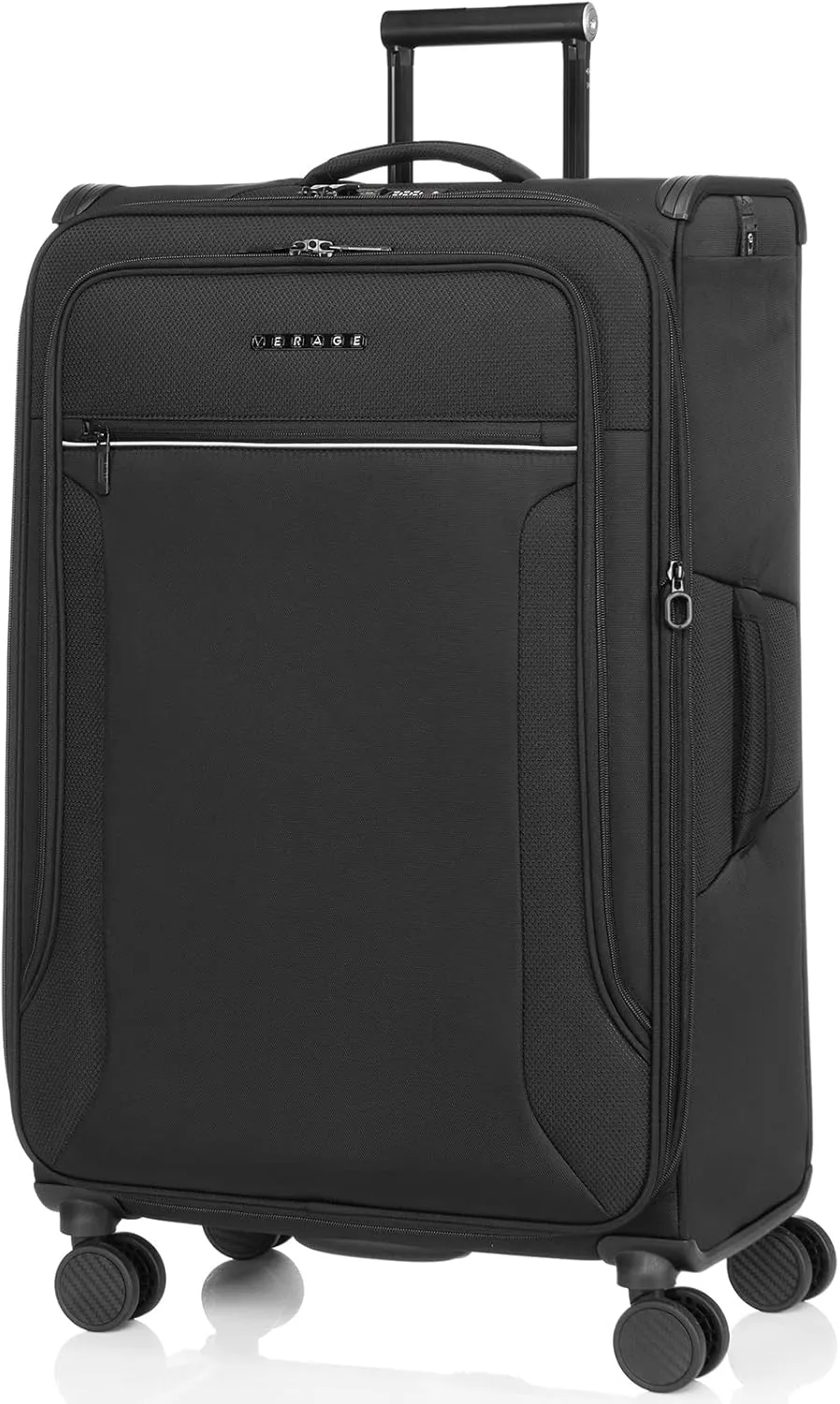 Verage Toledo Softside Expandable Luggage with Spinner Wheels, Lightweight Suitcase with Flashlight, Men and Women,Black, Checked-Large 29-Inch