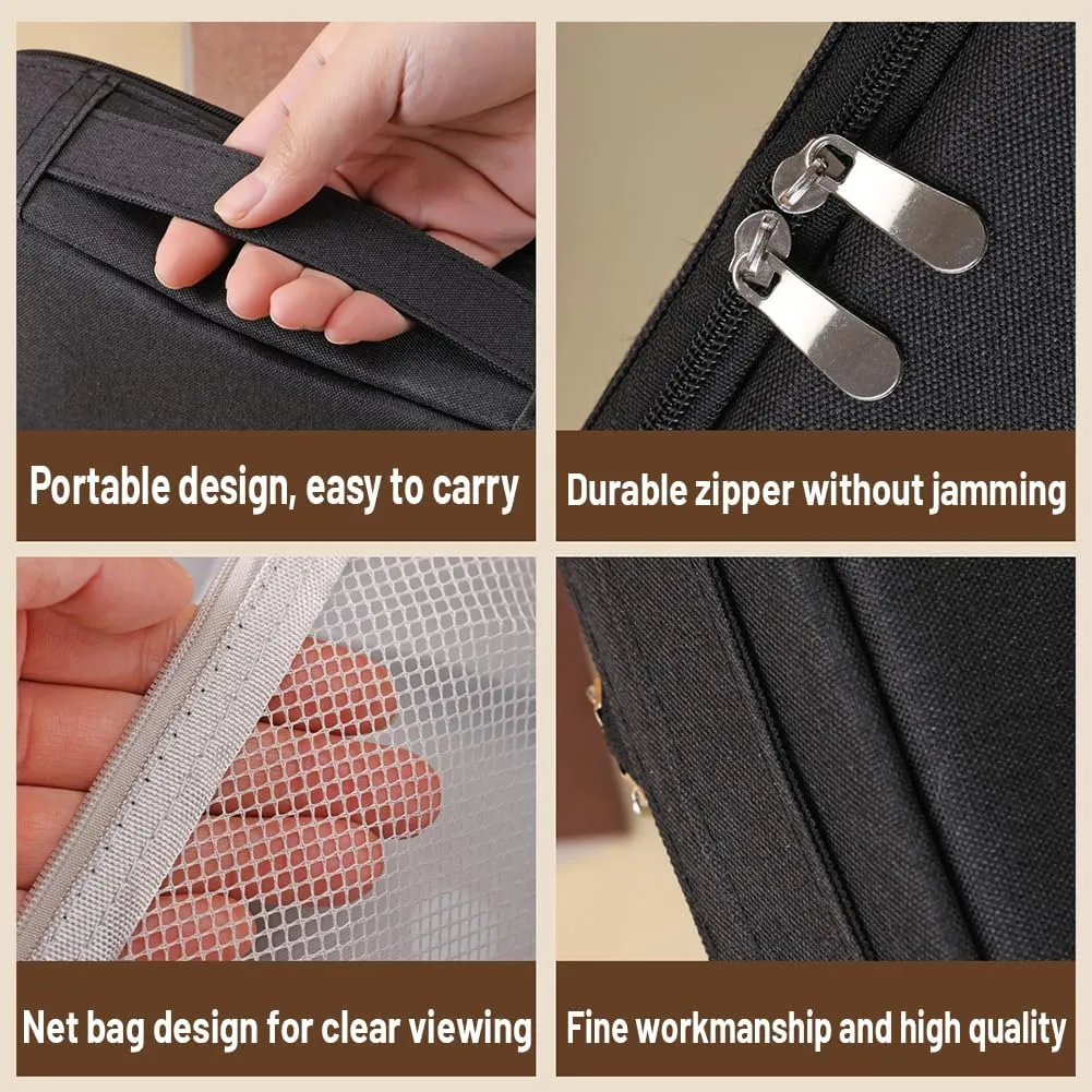 Vertical Makeup Organizer Bag, Relevanton Standing Makeup Bag Portable, Large Capacity, Doresty Standing Makeup Bag Smart Partitioning, Multi-Purpose Oxford Cloth (Gray)