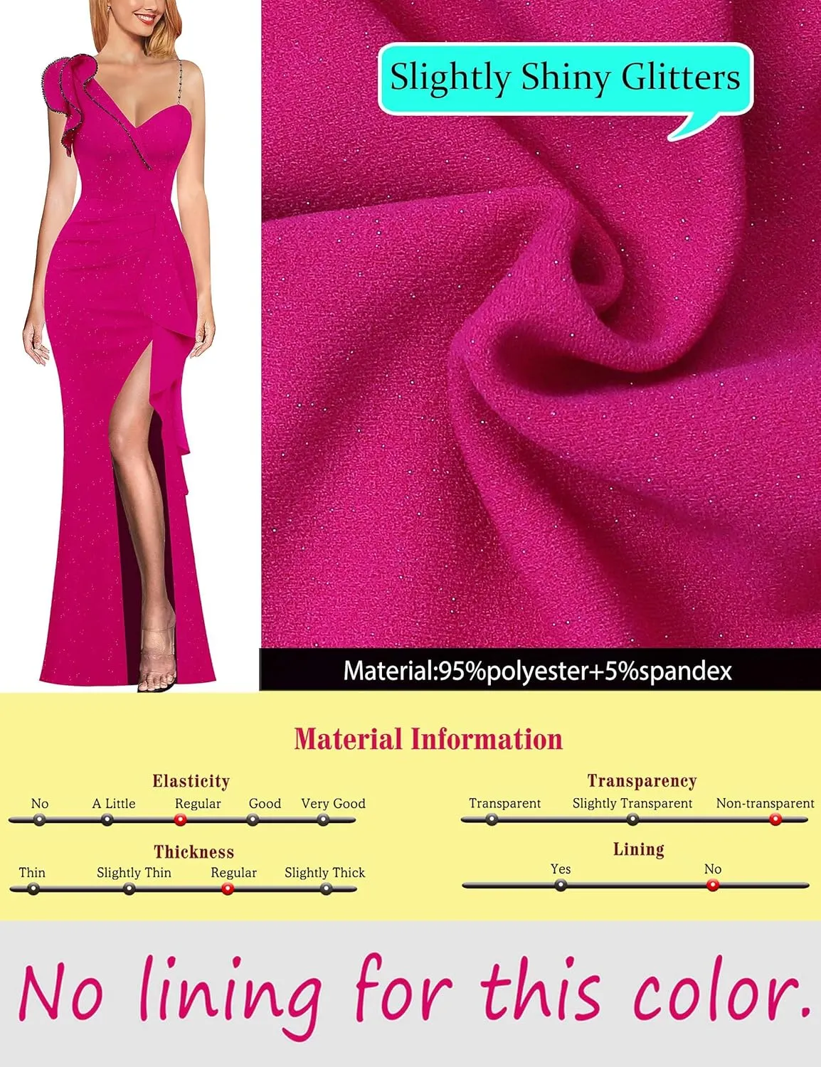 VFSHOW Womens Formal Prom Elegant Ruffle One Shoulder Beaded Strap Ruched Slit Maxi Dress Wedding Evening Long Gown