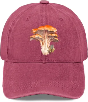 Watercolor Mushroom Hat for Women Stylish Washed Distressed Baseball Caps