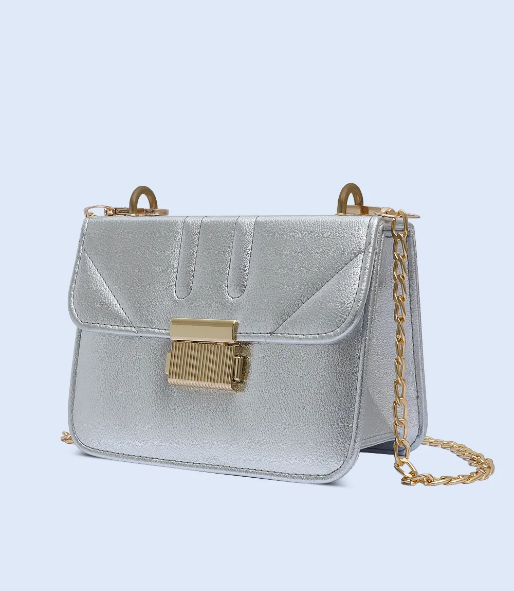 WB2935-SILVER-Women Boxy Bag