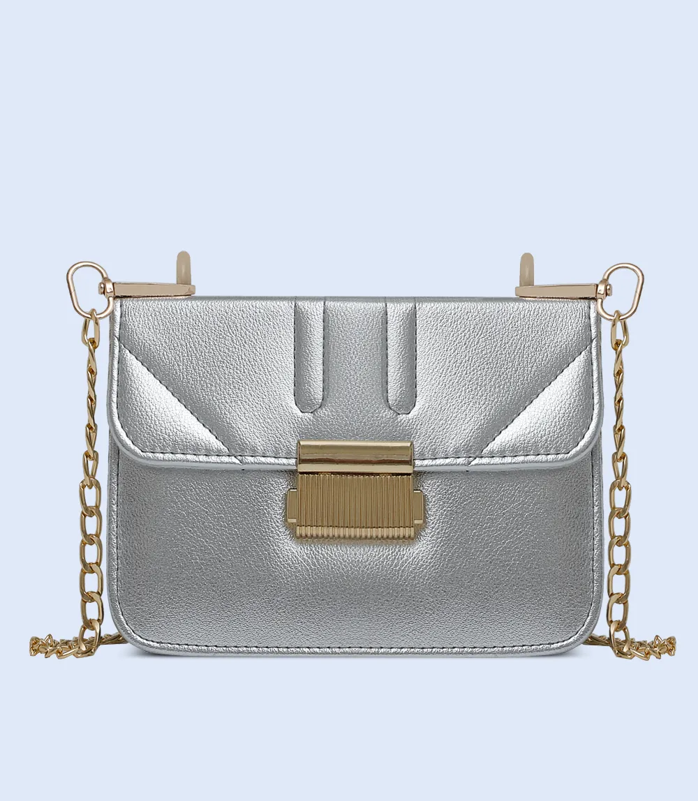 WB2935-SILVER-Women Boxy Bag