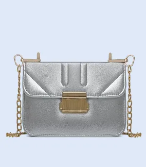 WB2935-SILVER-Women Boxy Bag