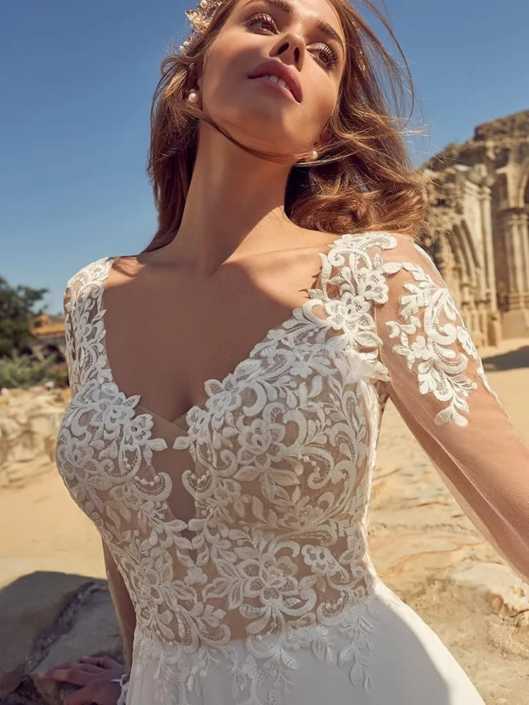 Wedding Dresses for Bride 2025 Lace Mermaid Sleeveless Beach Bohe Wedding Gowns