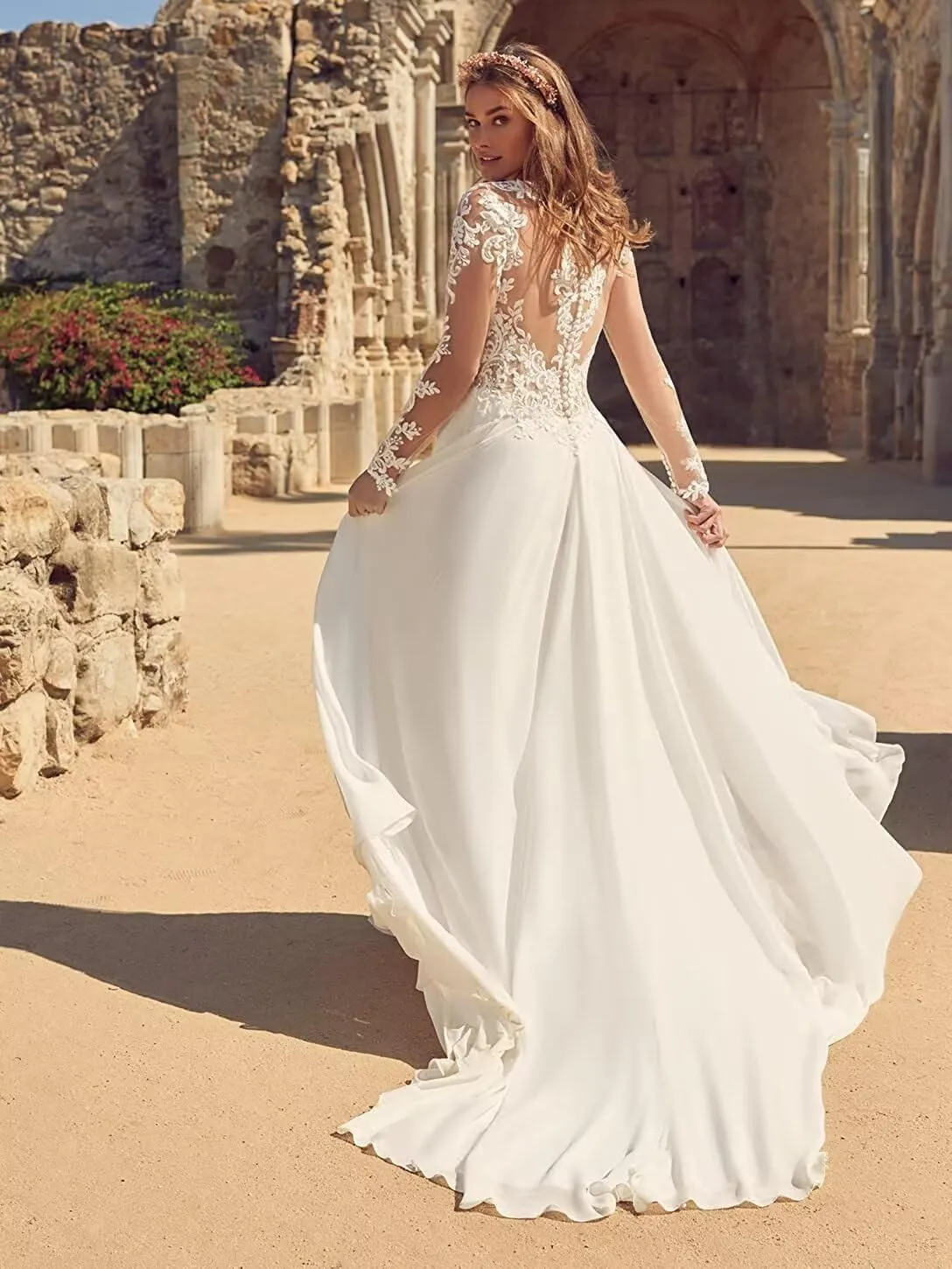 Wedding Dresses for Bride 2025 Lace Mermaid Sleeveless Beach Bohe Wedding Gowns