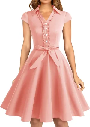Wedtrend Women's 1950s Retro Rockabilly Dress Cap Sleeve Vintage Swing Dress
