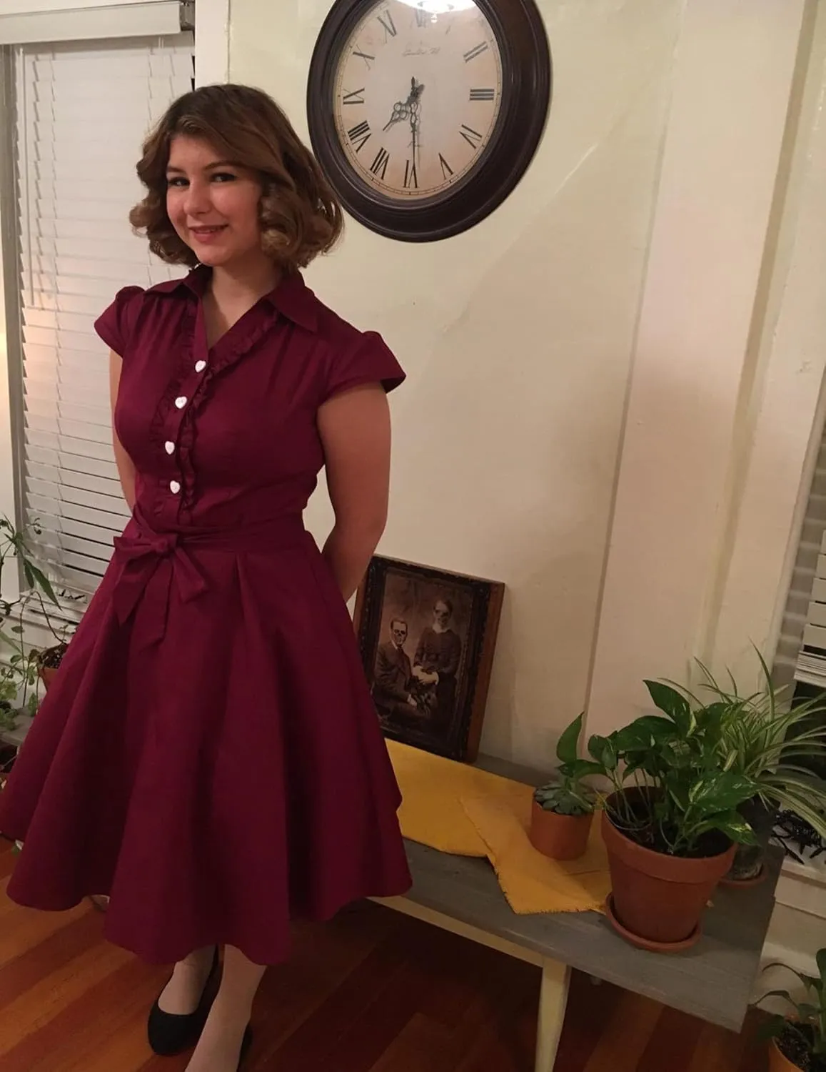 Wedtrend Women's 1950s Retro Rockabilly Dress Cap Sleeve Vintage Swing Dress