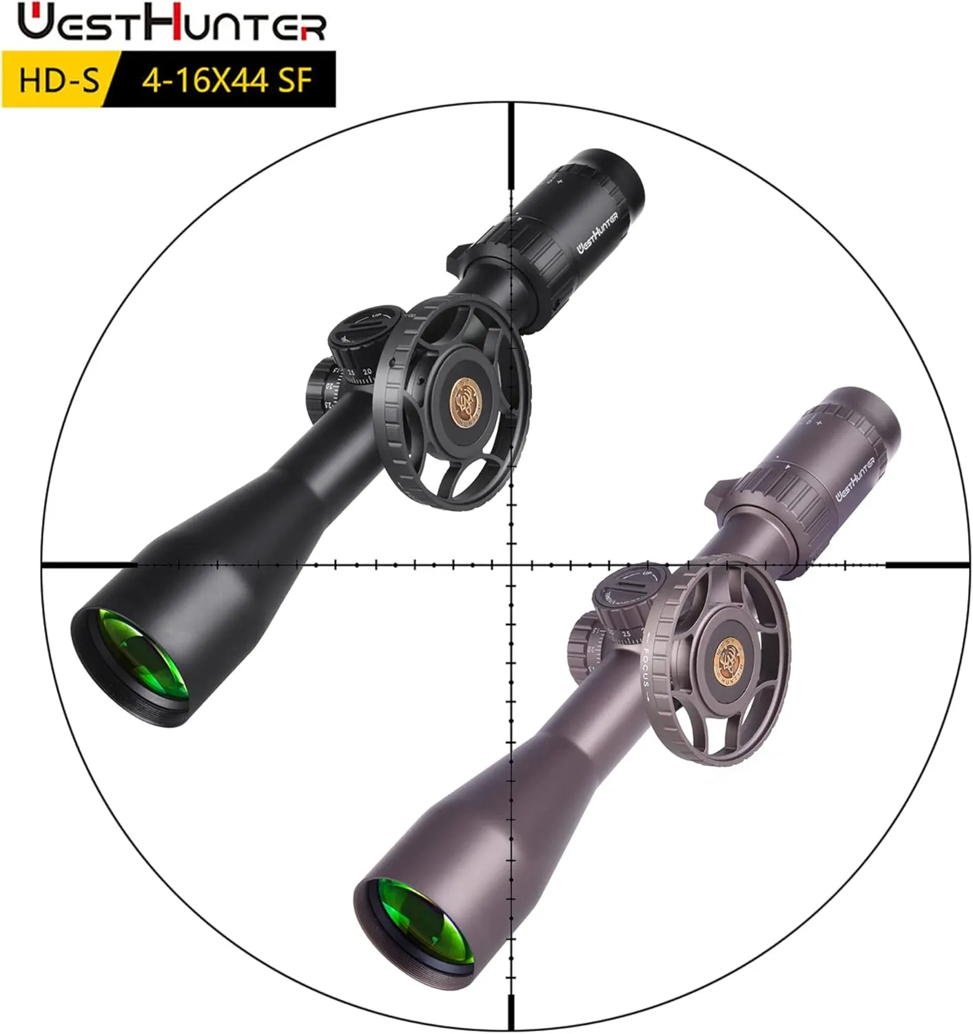 WestHunter Optics HD-S 4-16x44 SF Riflescopes, 30mm Tube Second Focal Plane Tactical Precision 1/10 MIL Shooting Scope