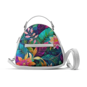 White Mini Voyage Backpack Floral
