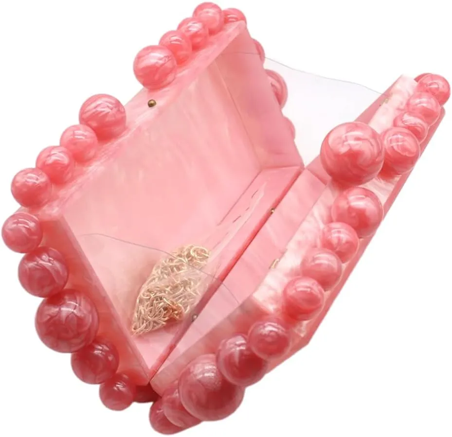 Women Acrylic Evening Clutch Box Purse Marble Handbag for Wedding Cocktail Party Banquet