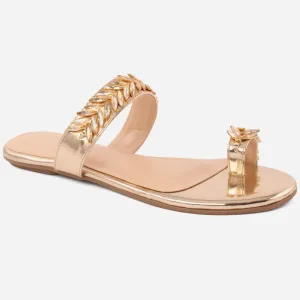 Women "Kemma"Glamorous Metallic Gemstone  Slippers