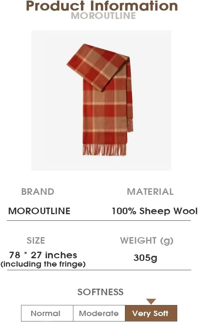 Womens Cashmere Scarf (Baby Alpaca) Large Soft Warm plaid shawls Wraps for Winter Mens Scarves Gifts