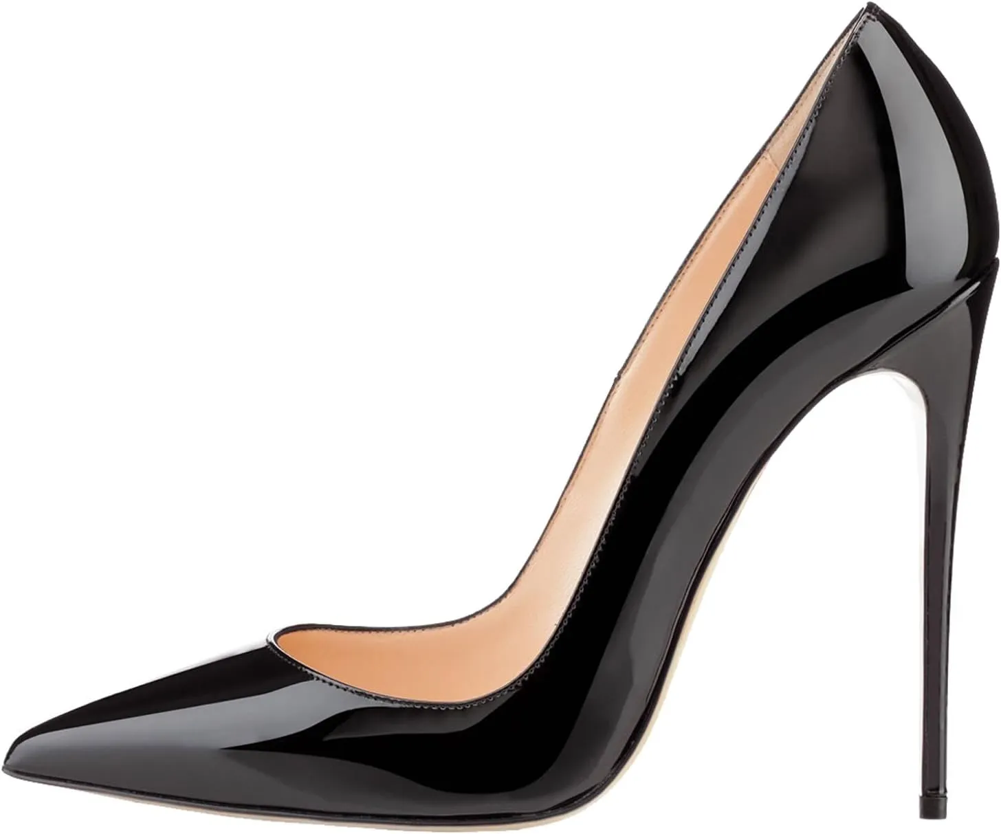 Women's Classic Patent Leather Pointed Toe Slip On 4.7IN Sexy Stiletto High Heels Pumps Shoes for Party Evening Wedding