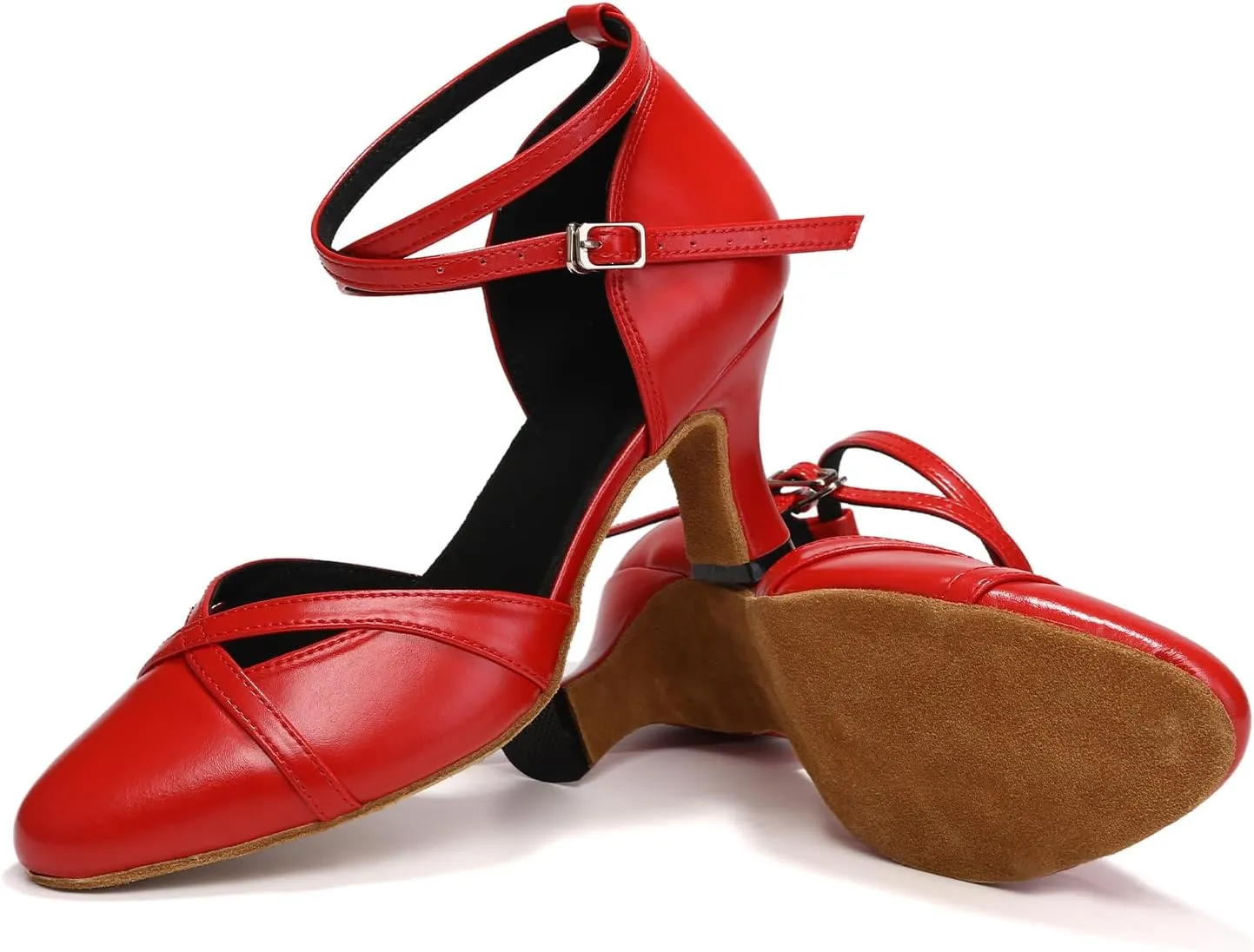 Women's Closed Toe Dance Shoes Ankle Strap Ballroom Latin Salsa Dancing Shoes
