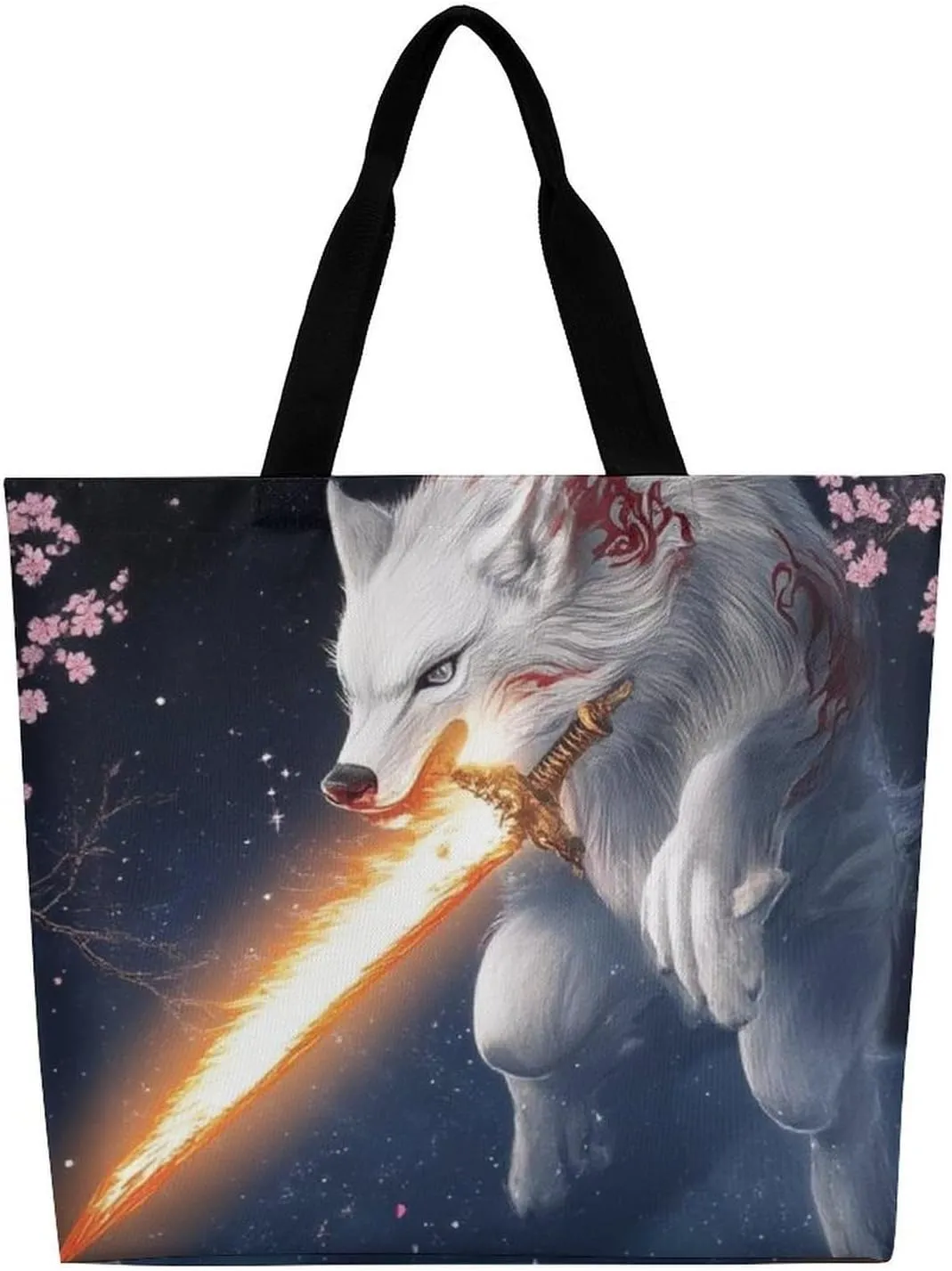 Womens Grocery Bag, Large Capacity Tote Bags Portable Reusable Shopping Shoulder Bag