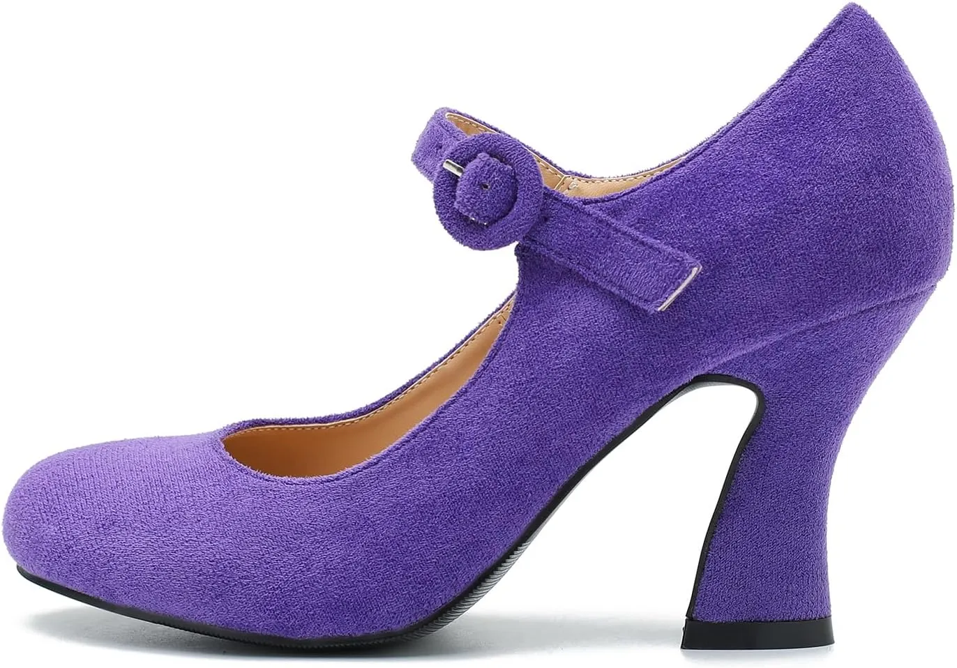Women's Pumps Ankle Strap High Heels Close Toe Classic Comfortable Chunky Heel Mary Jane Shoes for Women Dressy Wedding Party