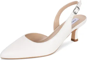 Women's Pumps, Slingback Kitten Heels Pointed Toe Suitable Wedding Party Match Dress Sexy Evening Shoes Heels
