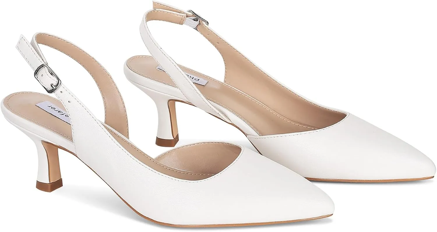 Women's Pumps, Slingback Kitten Heels Pointed Toe Suitable Wedding Party Match Dress Sexy Evening Shoes Heels