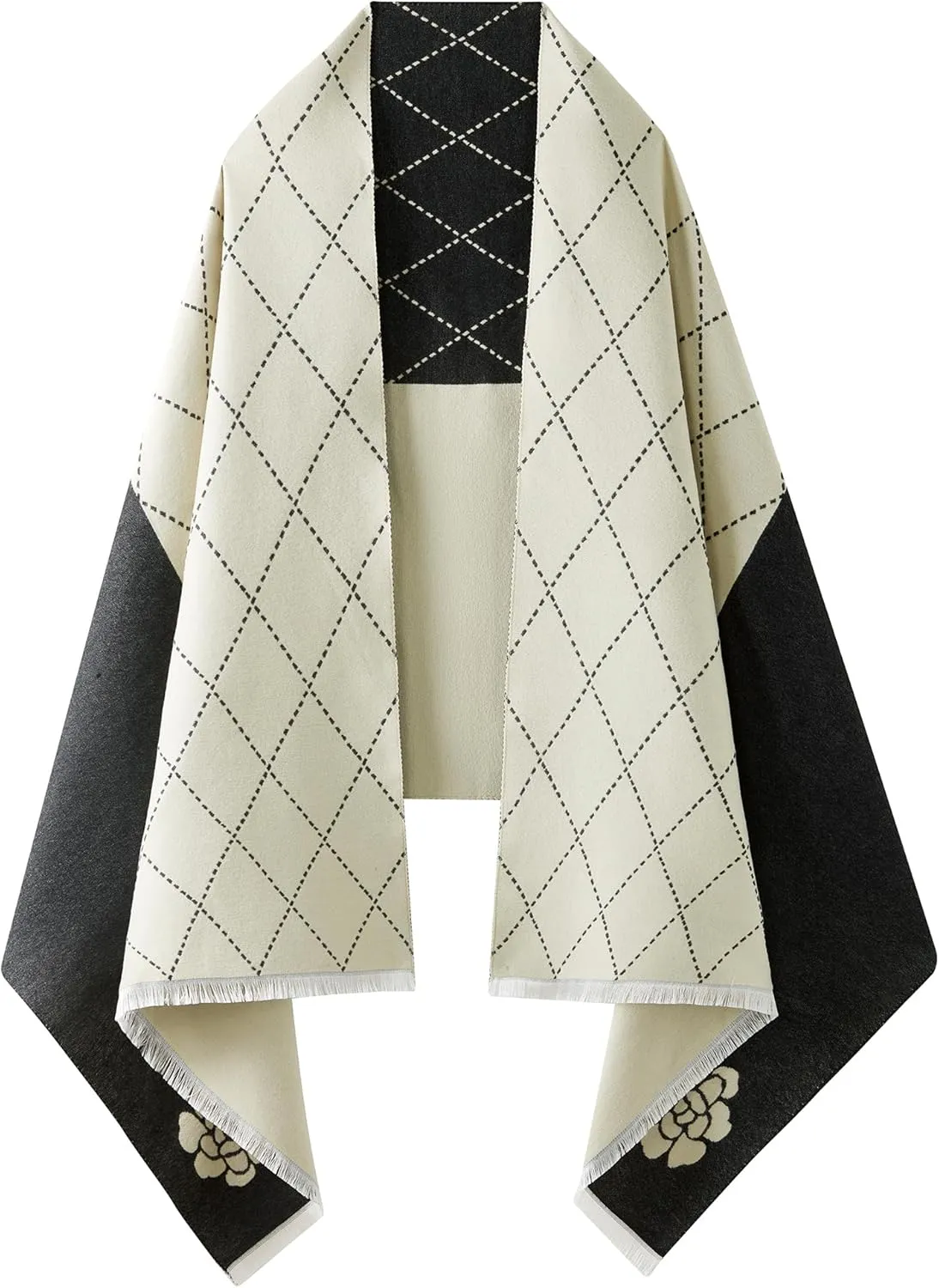 Women's Reversible Pashmina Shawl Wrap for Women Big Scarf Holiday Gifts With Gift Box