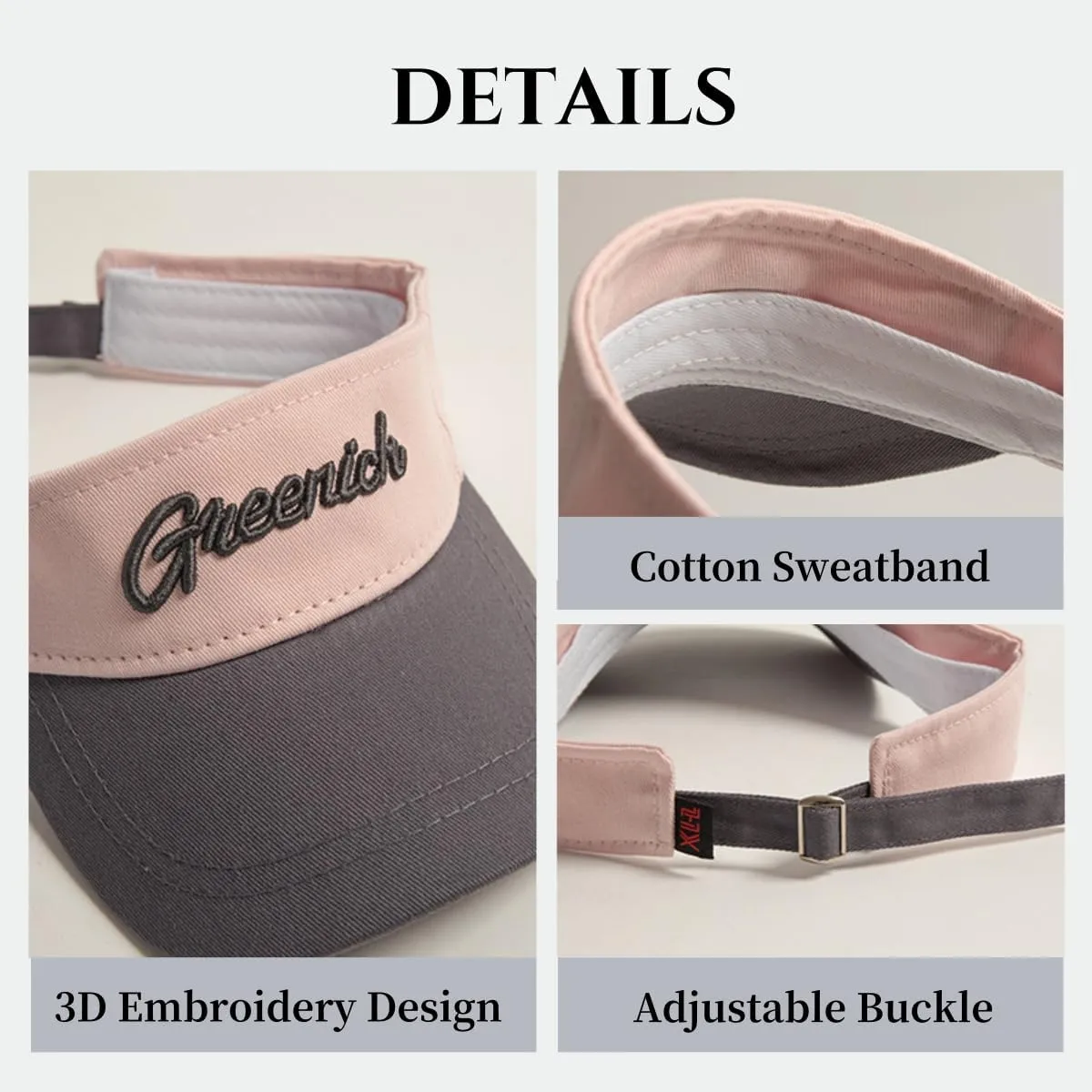 Women's Sun Visor Hats Summer UV Protection Beach Cap Adjustable Sport Visors Stylish Sun Hat for Outdoor Activities
