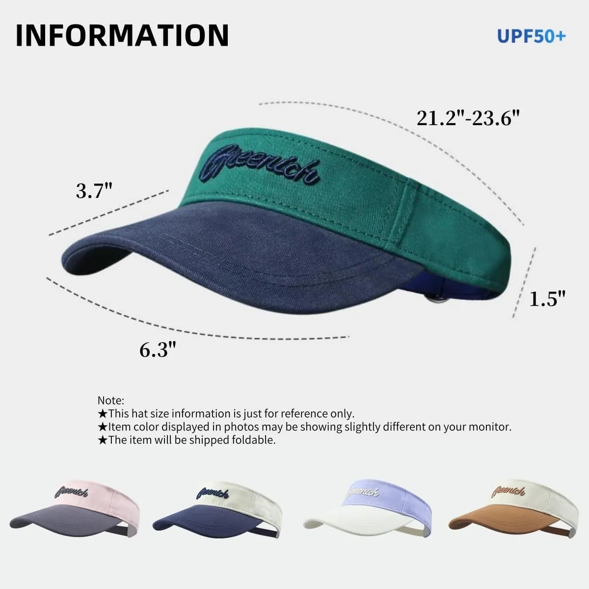 Women's Sun Visor Hats Summer UV Protection Beach Cap Adjustable Sport Visors Stylish Sun Hat for Outdoor Activities