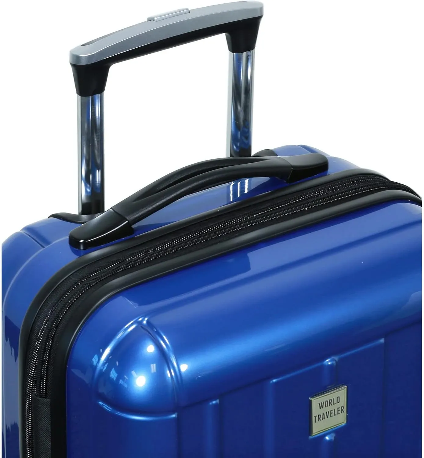 World Traveler Contour Lightweight Polycarbonate Hardside Expandable Spinner Luggage with TSA Lock, Blue, 2-Piece Set(20in,24in)