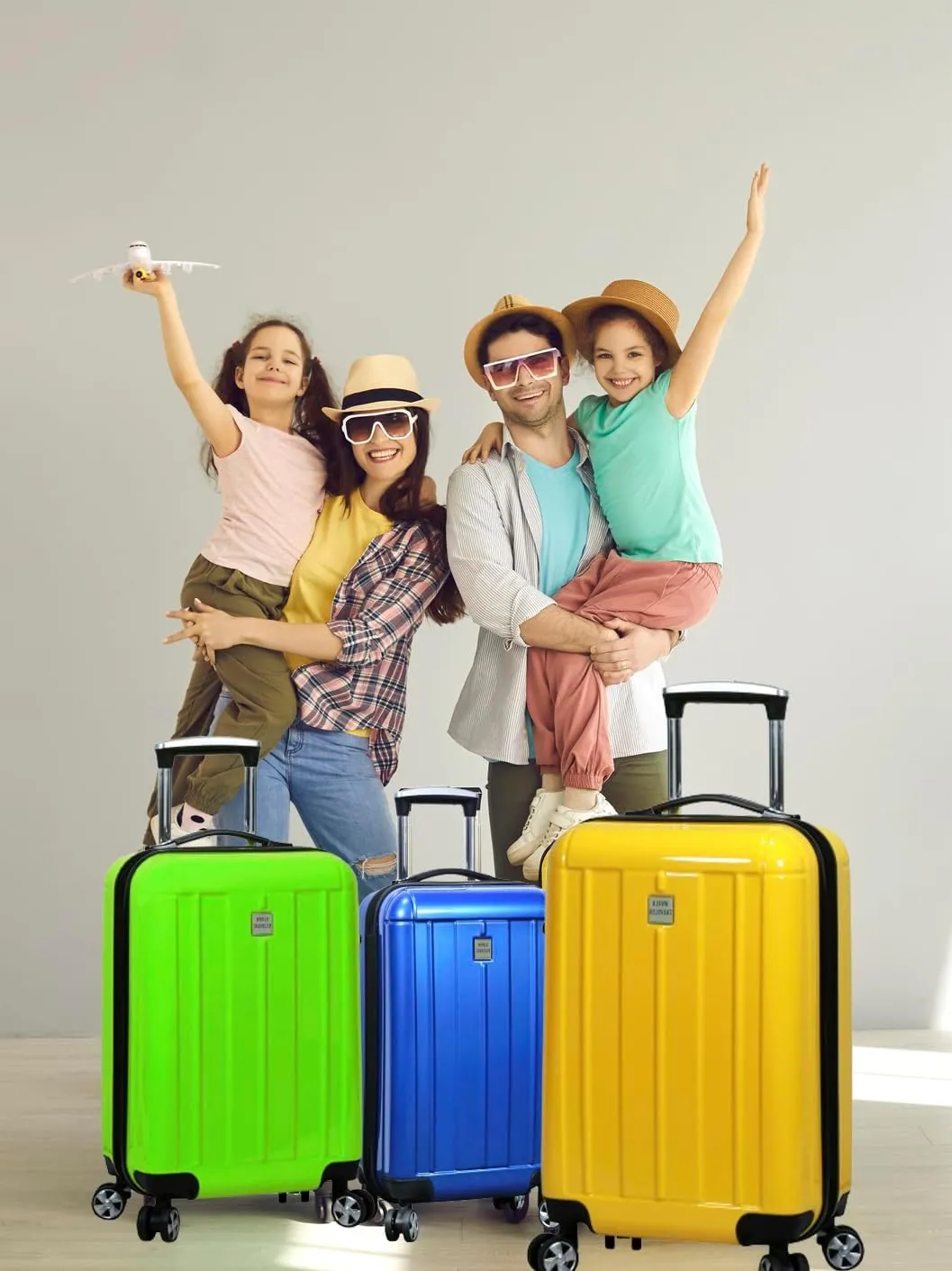 World Traveler Contour Lightweight Polycarbonate Hardside Expandable Spinner Luggage with TSA Lock, Blue, 2-Piece Set(20in,24in)