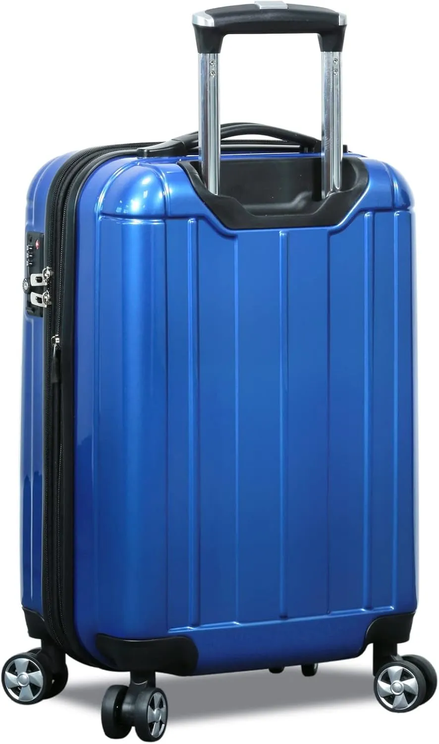World Traveler Contour Lightweight Polycarbonate Hardside Expandable Spinner Luggage with TSA Lock, Blue, 2-Piece Set(20in,24in)