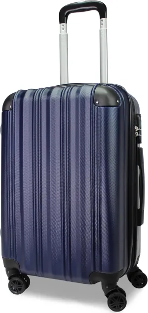 World Traveler Kemyer Quest Hardside Lightweight Expandable Spinner Suitcase Luggage, Navy, 20-inch