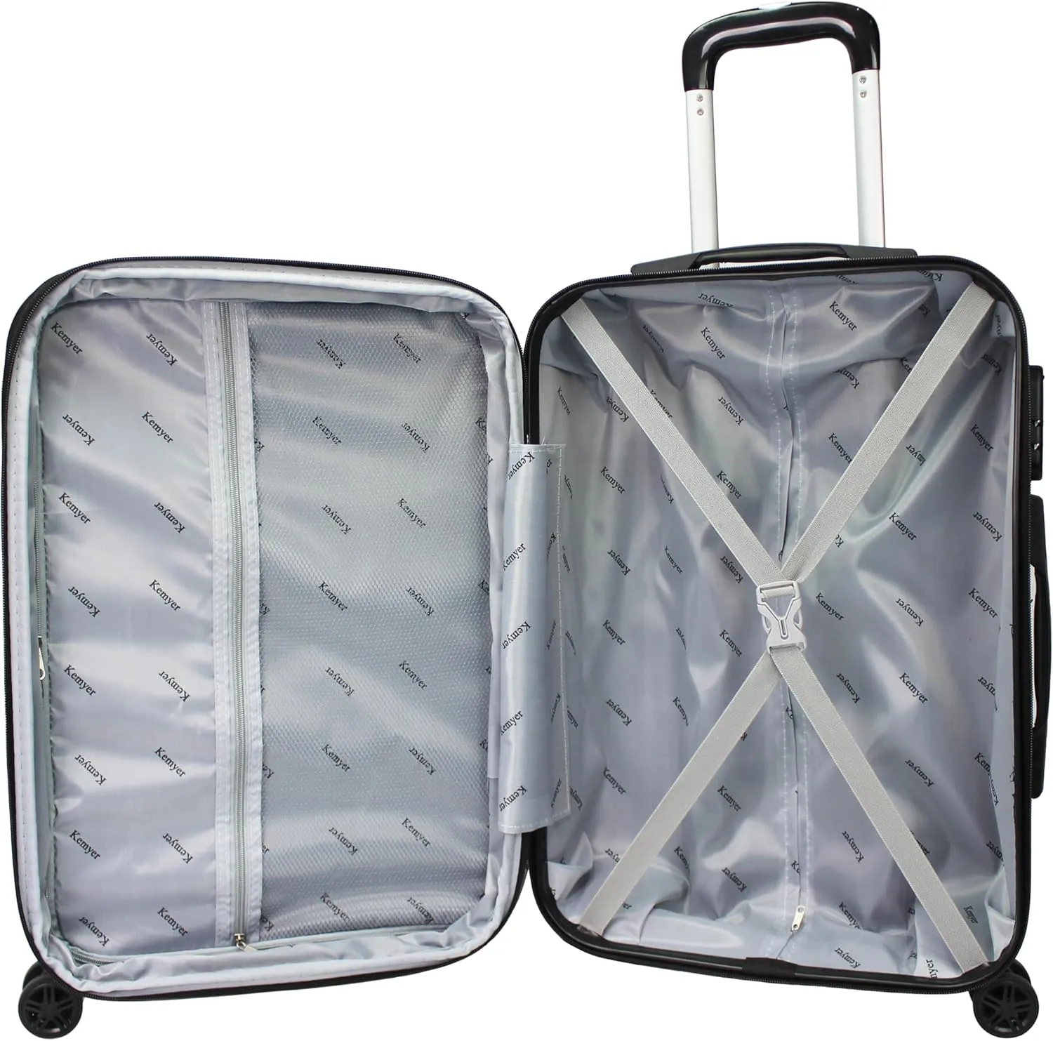 World Traveler Kemyer Quest Hardside Lightweight Expandable Spinner Suitcase Luggage, Navy, 20-inch