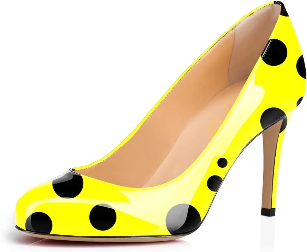 XYD Women Classic Slip On Pumps Multi Solid Color/Print High Heels Stilettos Bridal Evening Party Dress Shoes