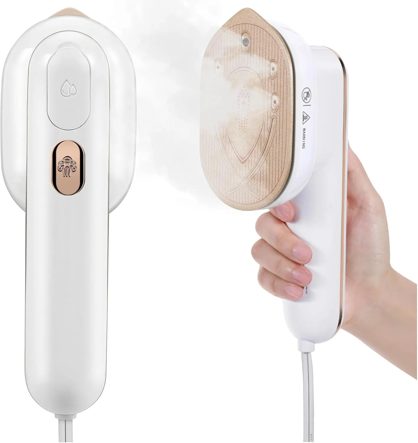 YIKA Steamer for Clothes & Travel Iron - Large Heat Panel, Dry/Wet Steaming, Horizontal/Vertical Use, 1.1lbs Mini Handheld Fabric Wrinkle Remover for Home, Office, and Travel