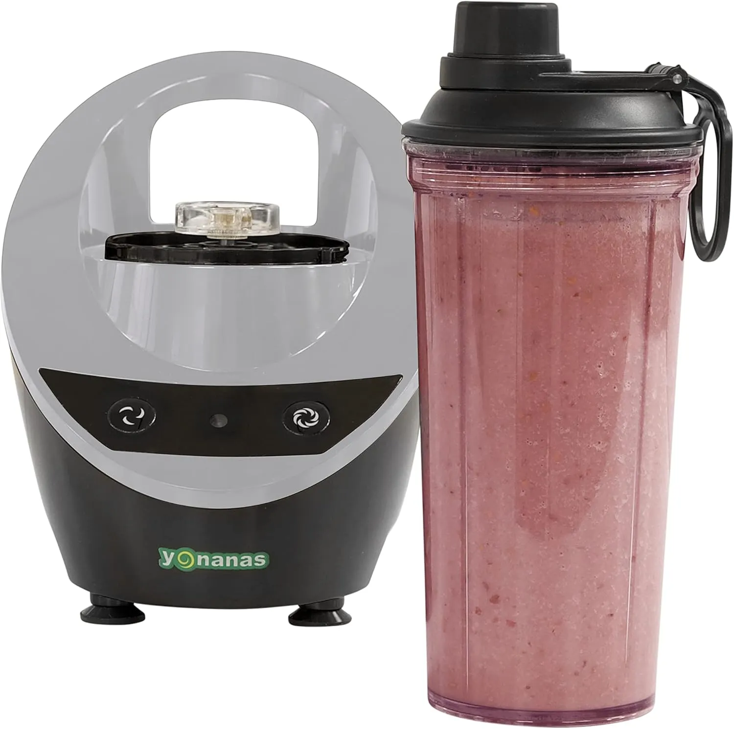 Yonanas Personal Blender with 13.5-Ounce Portable Cup and Drinking Lid for Shakes and Smoothies, BPA Free, 300-Watts, Gray
