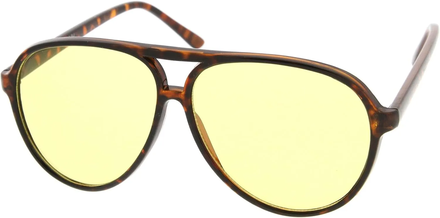 zeroUV Retro Large Blue Blocking Lens Aviator Sunglasses 60mm