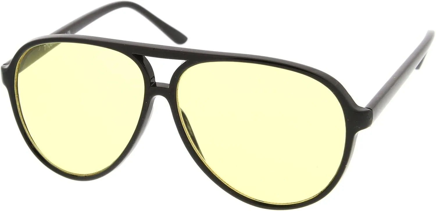 zeroUV Retro Large Blue Blocking Lens Aviator Sunglasses 60mm